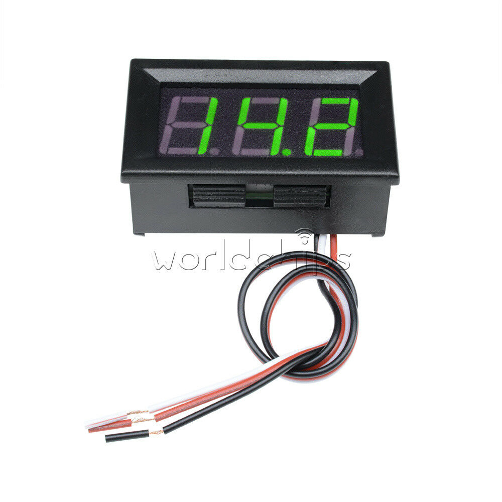 3 Wire 0.56" DC 4.7-30V Green 3 Bit Digital LED Voltmeter Panel Accurate Meter