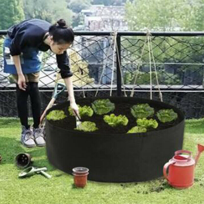 Non-Woven Fabric Raised Garden Bed Round Planting Container Grow B.DD