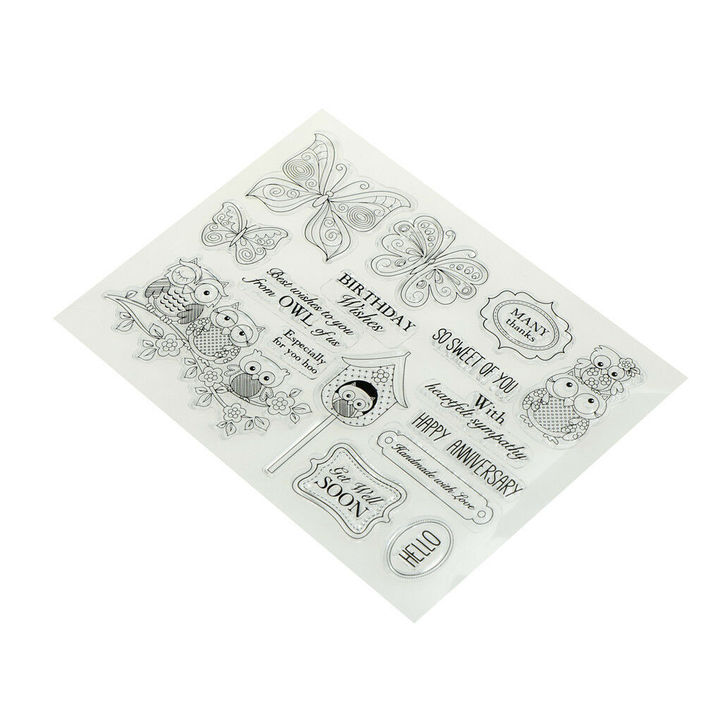 Transparent Clear Silicone Stamps owl for DIY Scrapbooking Card Makin.l8