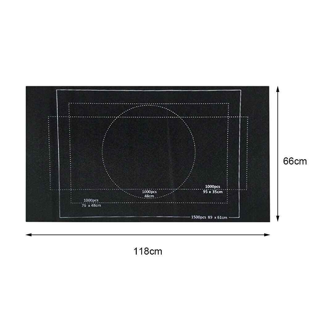 Portable Jigsaw Puzzle Play Mat 1500 Pieces Puzzles Travel Storage Bag Black