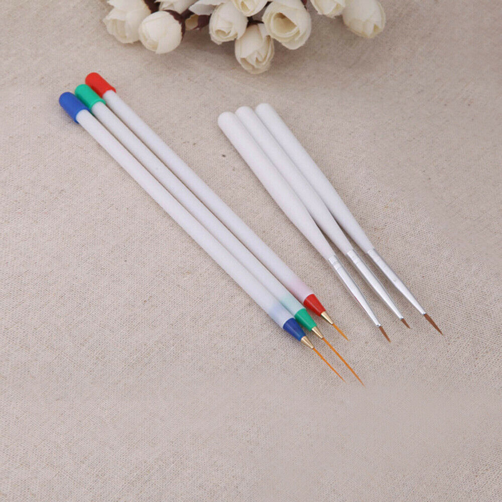 6Pcs Set Acrylic French Nail Art Pen Brush Painting Drawing Liner Manicure Tools