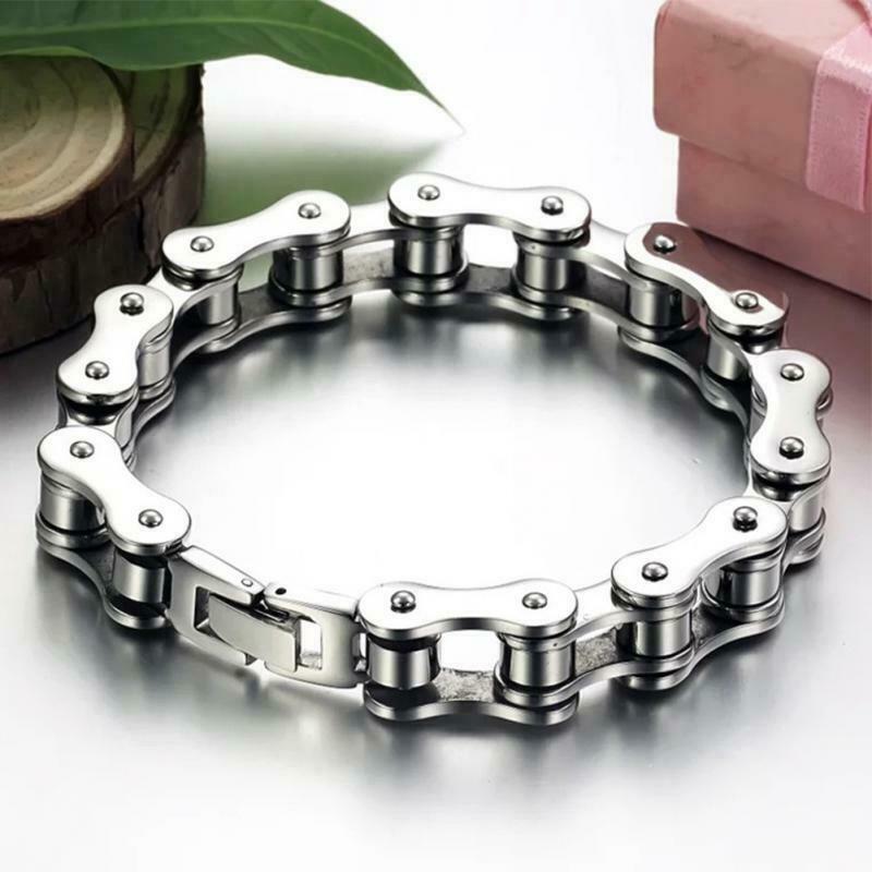 Hot Punk Stainless Steel Bracelet Men Biker Bicycle Motorcycle Chain Bracelets