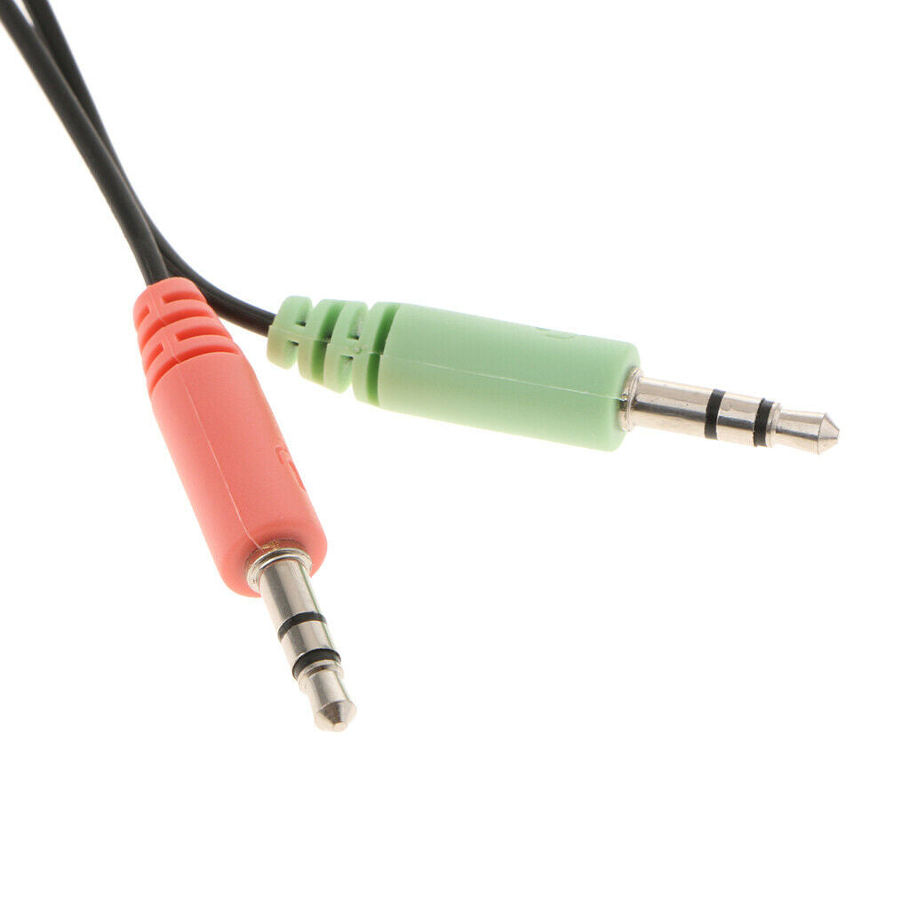 PC Computer Hanging Headset with Microphone, Monaural Headphones with Dual 3.5mm