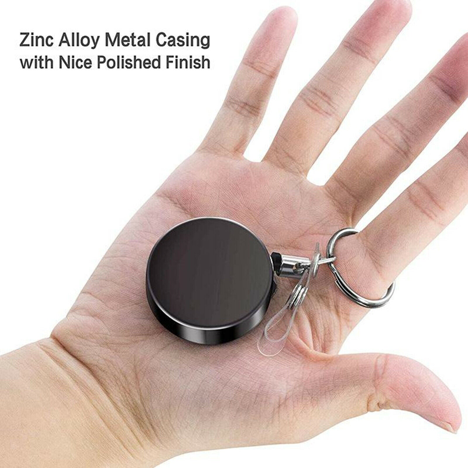 3pcs Retractable Key Pull Reel Chain Cord Key Badge Holder ID Card Keyring