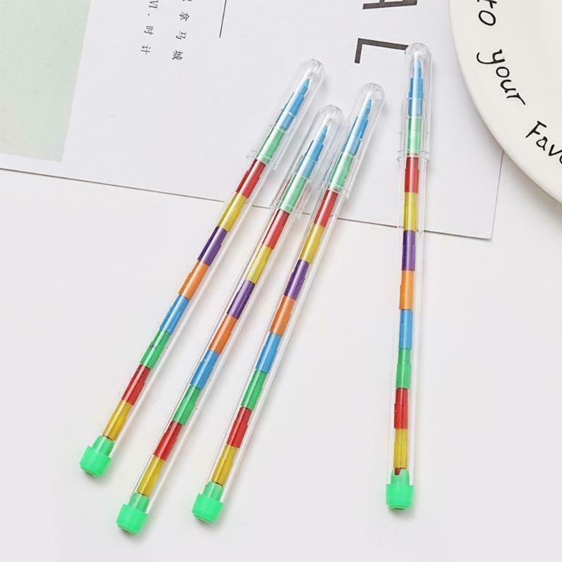 4 Pcs Colored Pens Set Refilalble 10 Colors Crayon Pens Set Recommended Age 3 ＋