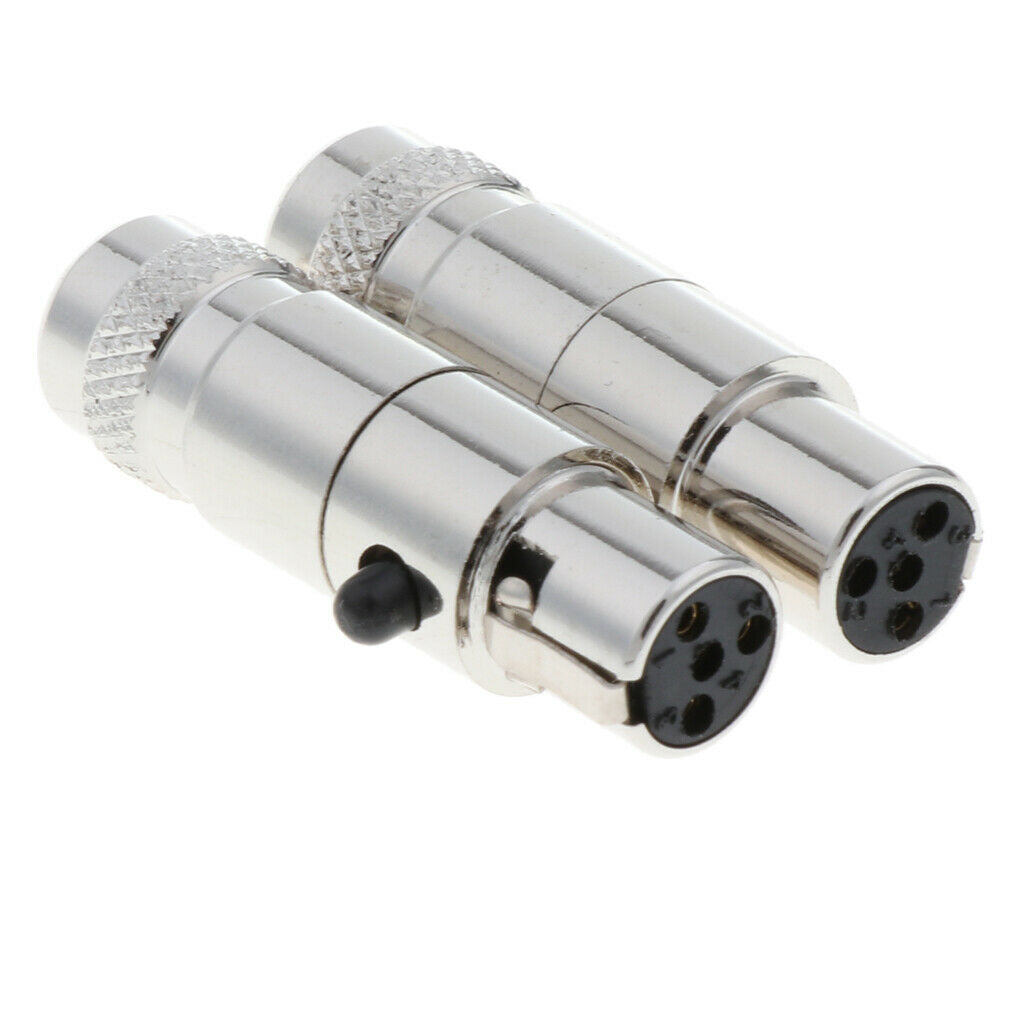 1 Pair(2 Packs) 4-Pin Mini XLR 5mm Socket Head Female Audio   Connector Set