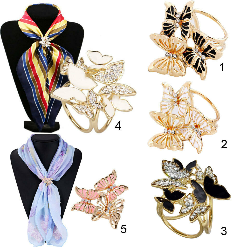 2pcs Women Scarf Ring Buckle Scarf Clip Triple Slide Clothing DÃ©cor Jewelry
