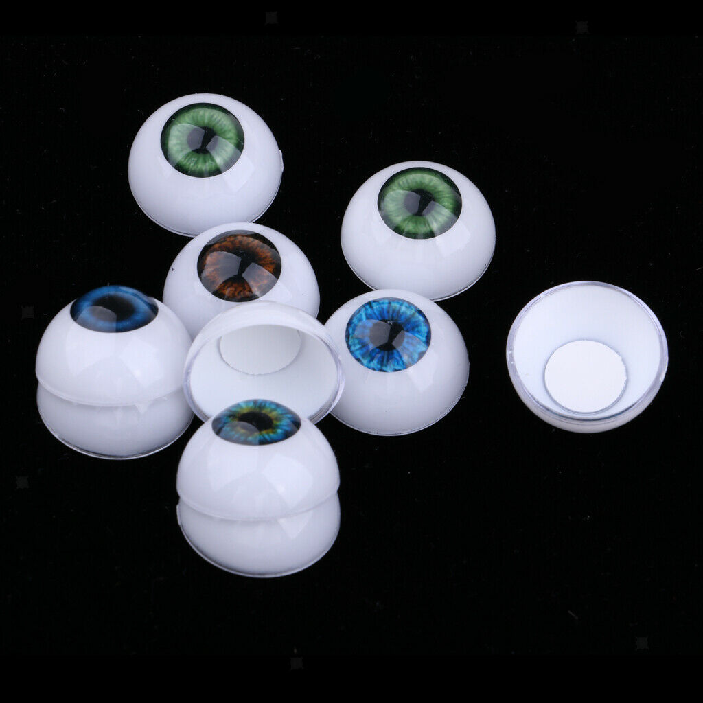 10 Pairs/Set 22/24mm Acrylic Round Oblate Eyeballs Eyes Crafts Realistic