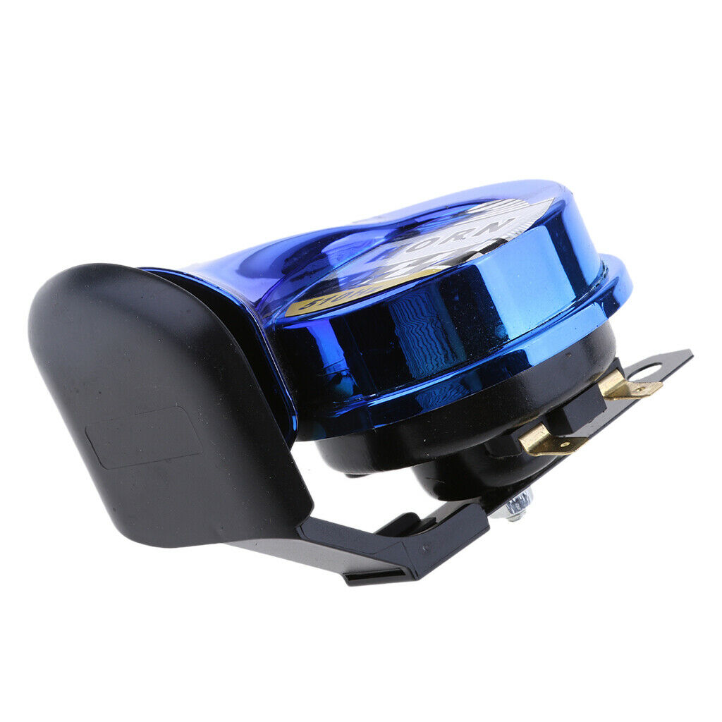 Car Motorcycle 130dB Loud Snail Air Horn Siren Waterproof 510hz 12V DC(Blue)
