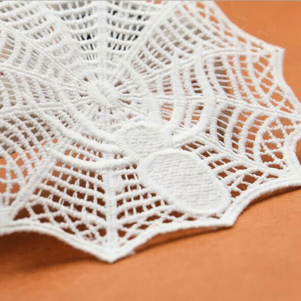 5pcs Milk silk Embroidered Spider web shape Lace Applique Clothing Sewing