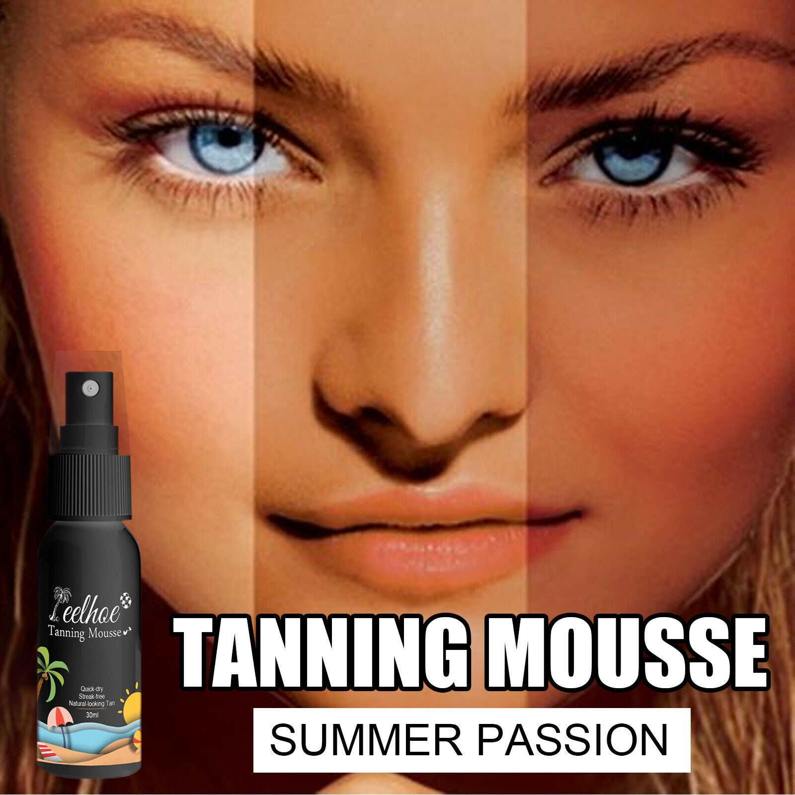 Natural Self Tanning Spray Mousse Skin Care Fast Tanning Lotion 30ML