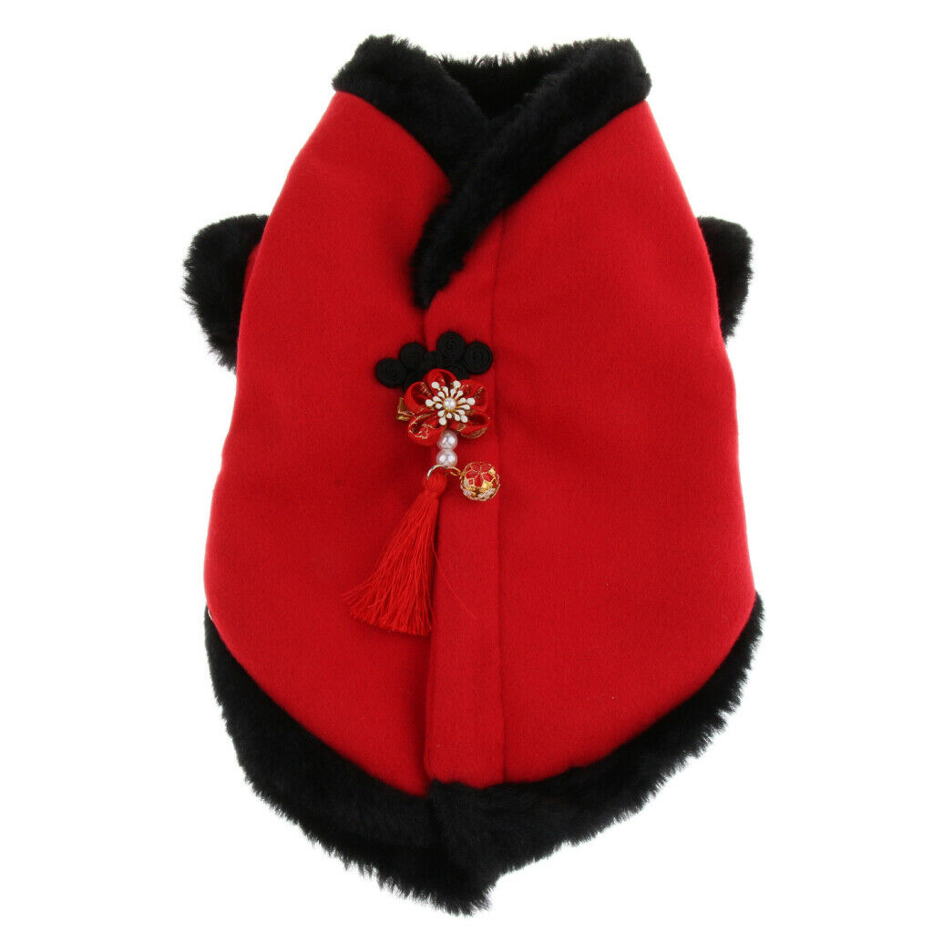 Red Chinese Style New Year Festive Dog Tang Suit Two Legged Jumpsuit M