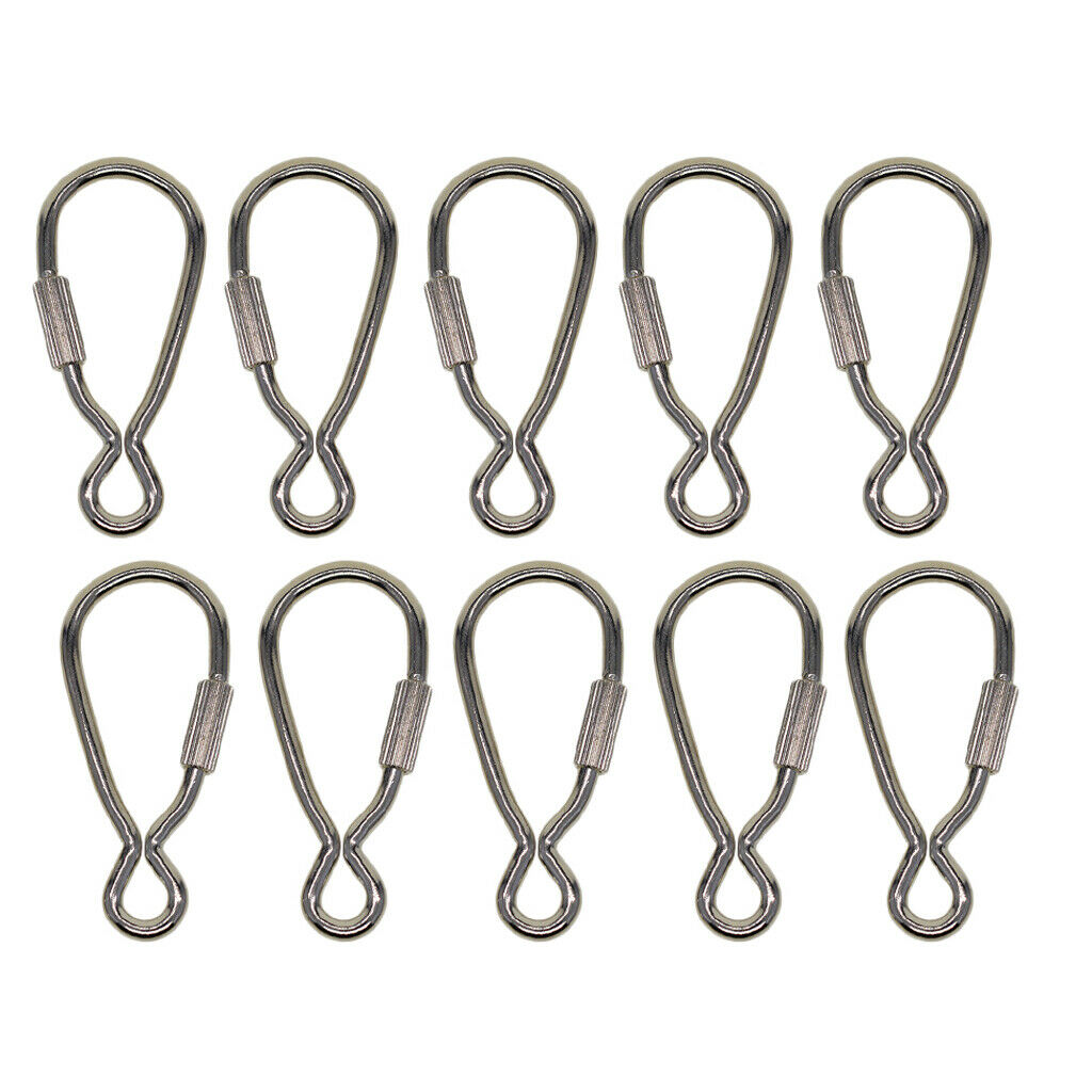 Prettyia 10Pcs Heavy Duty Steel Screw Lock Carabiner Hook Snap Clip
