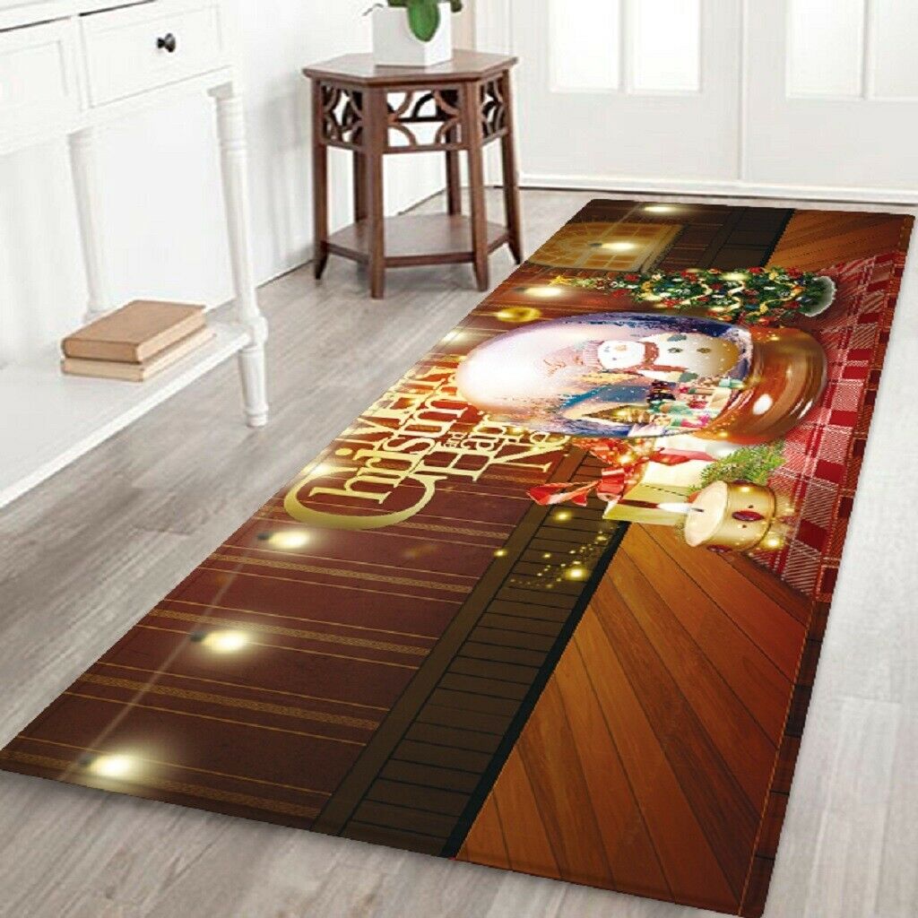 Christmas Theme Floor Mat Carpet Area Runner for Bedroom Living Room H