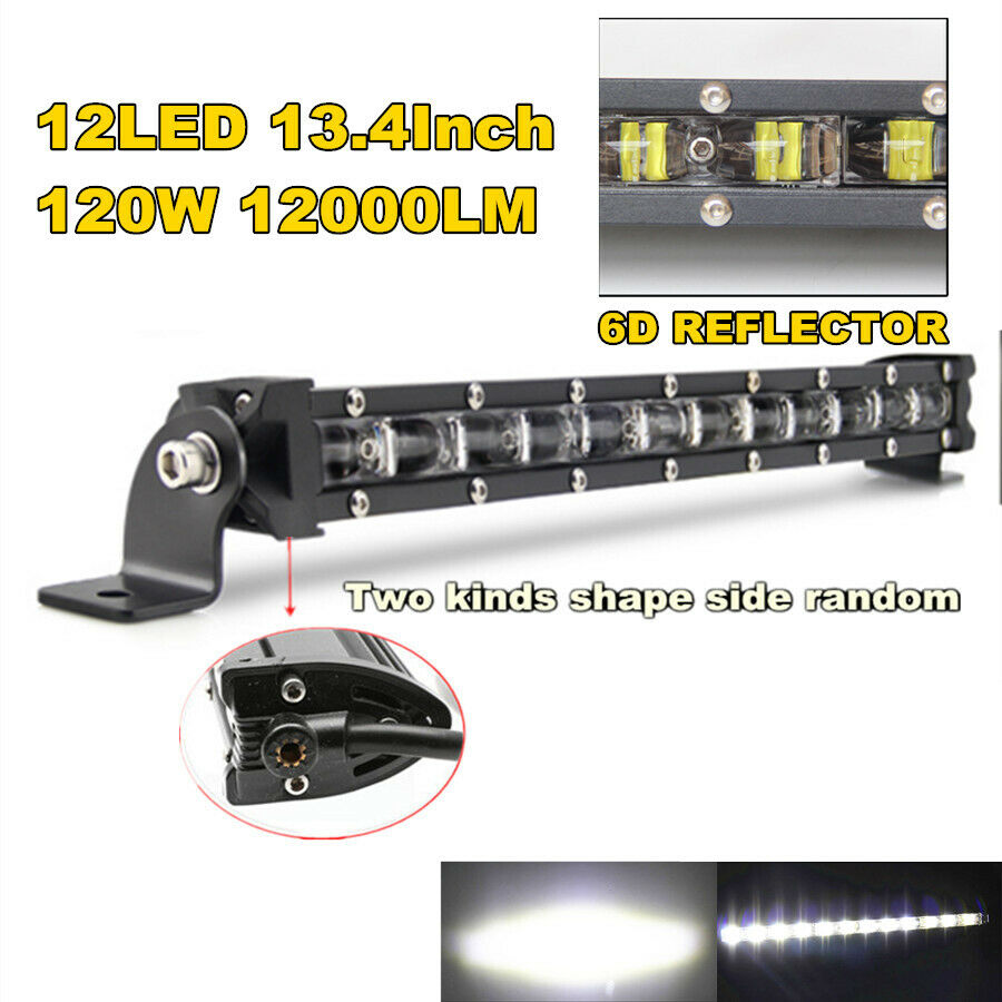 1Pcs 13.4'' 120W Single Row Car SUV OffRoad LED Work Light Fog Driving Lamp Bar