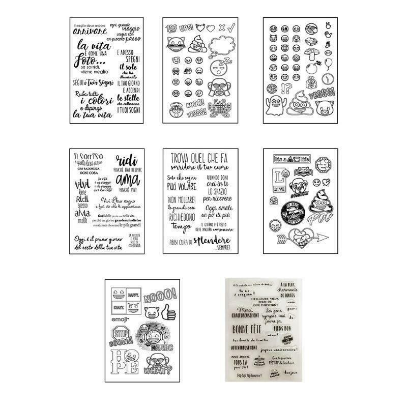 Italian Letter DIY Silicone Clear Stamp Cling Seal Scrapbook Embossing Album