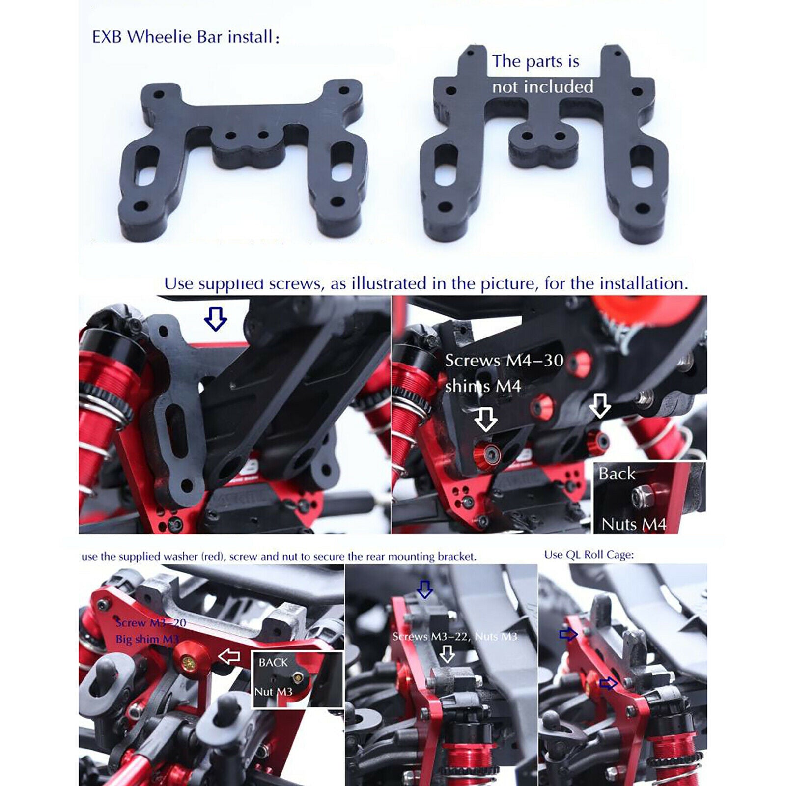 Spring Wheelie Bar for 1/8 ARRMA KRATON 6S EXB V5 RC Car Accessories