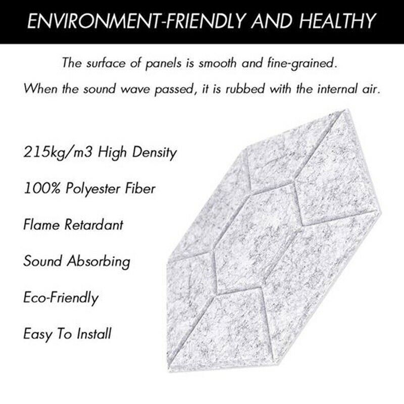 6 Pcs Acoustic Foam Panel Hexagon Acoustic Panels for Acoustic Treatment,BevC8B4