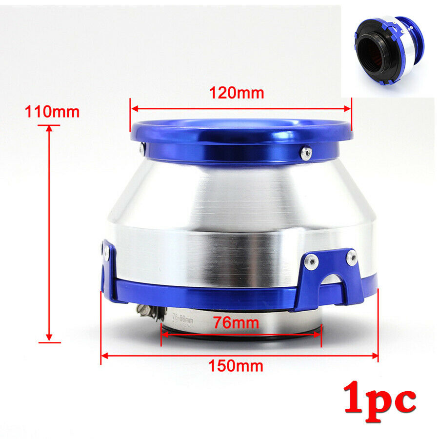 1pc Blue Car SUV Truck Motorcycle Sport High Flow Air Filter 76mm/3inch Washable