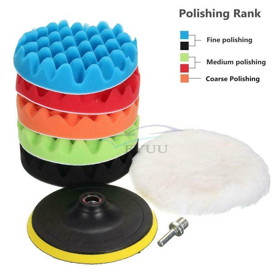 7Pcs 6" inch Polishing Pads Sponge and Woolen Polishing Waxing Buffing Pads Kit