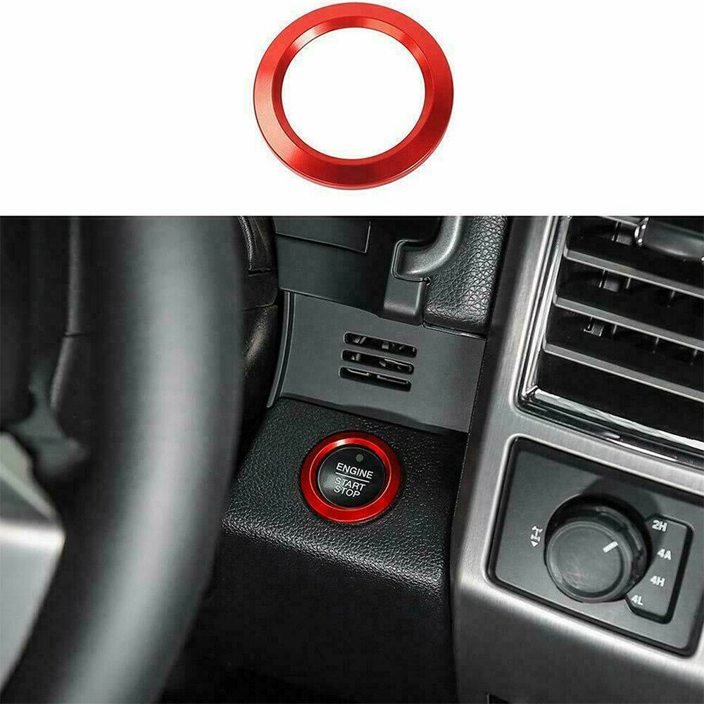 Red Engine Start Stop Ignition Switch Button Cover Fit for Ford F150 17-20