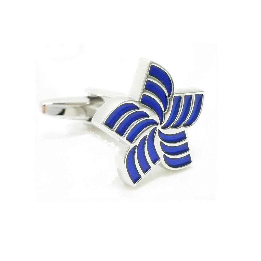 Blue Fashion Shiny Cufflinks - Five Cufflinks From