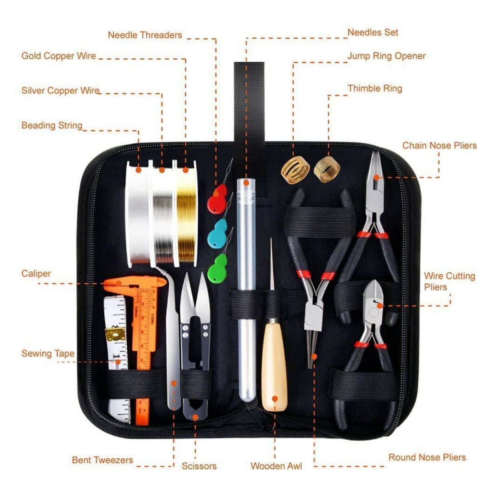 Jewelry Making Tools Kit with Pliers Jewelry Crafting Lot with Storage Case