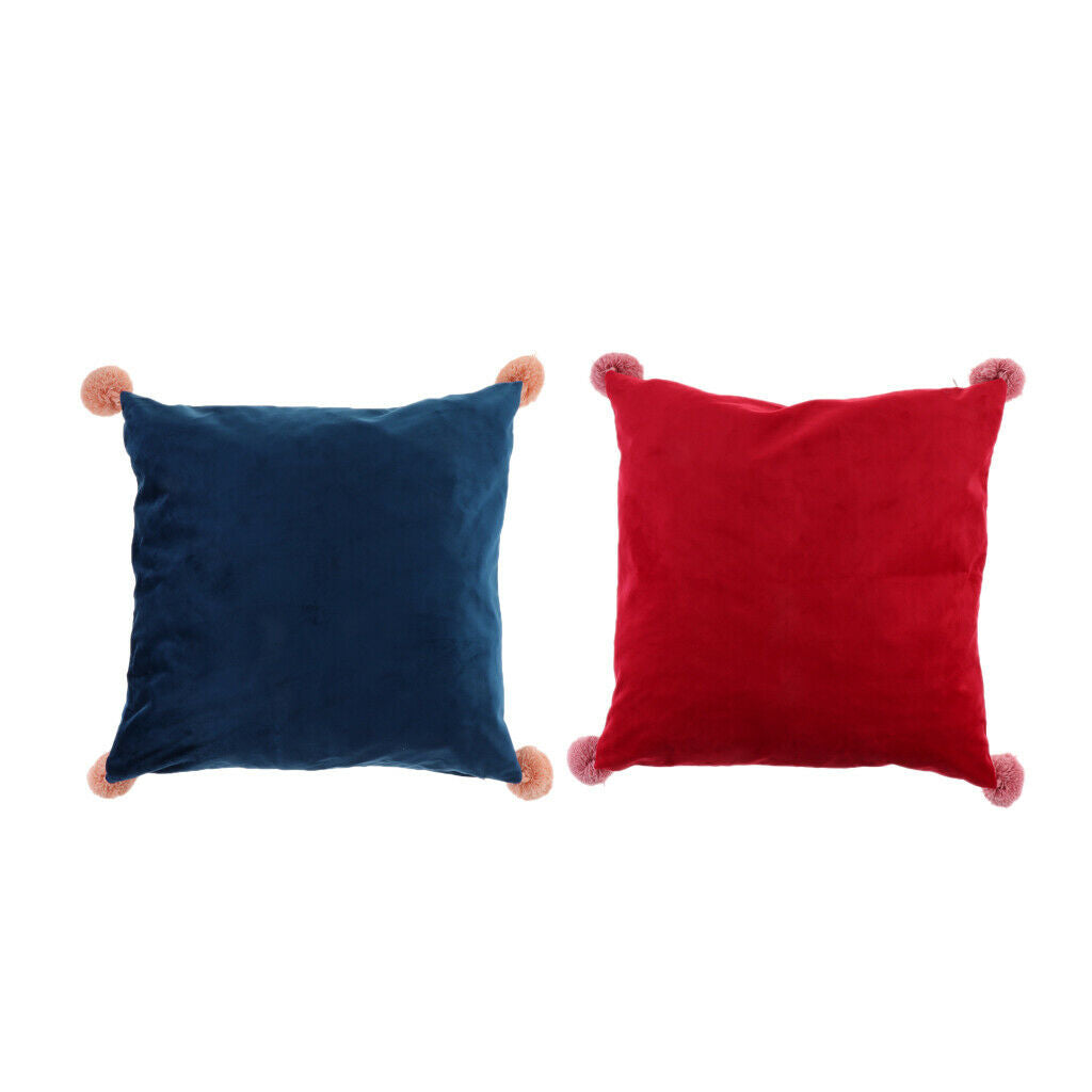 2 Pieces Vibrant Color Pillow Case Cover Sofa Couch Decorative Throw, Fits 18x18