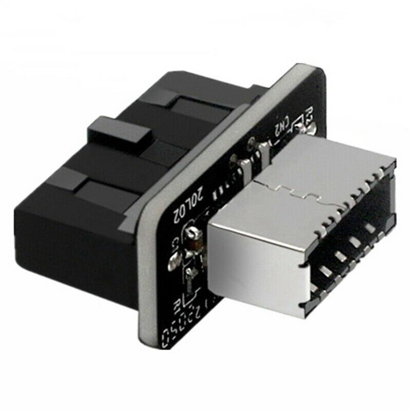 Motherboard USB 3.0 19P/20P to TYPE-E 90 Degree Adapter Chassis Front TYPEC PlU7