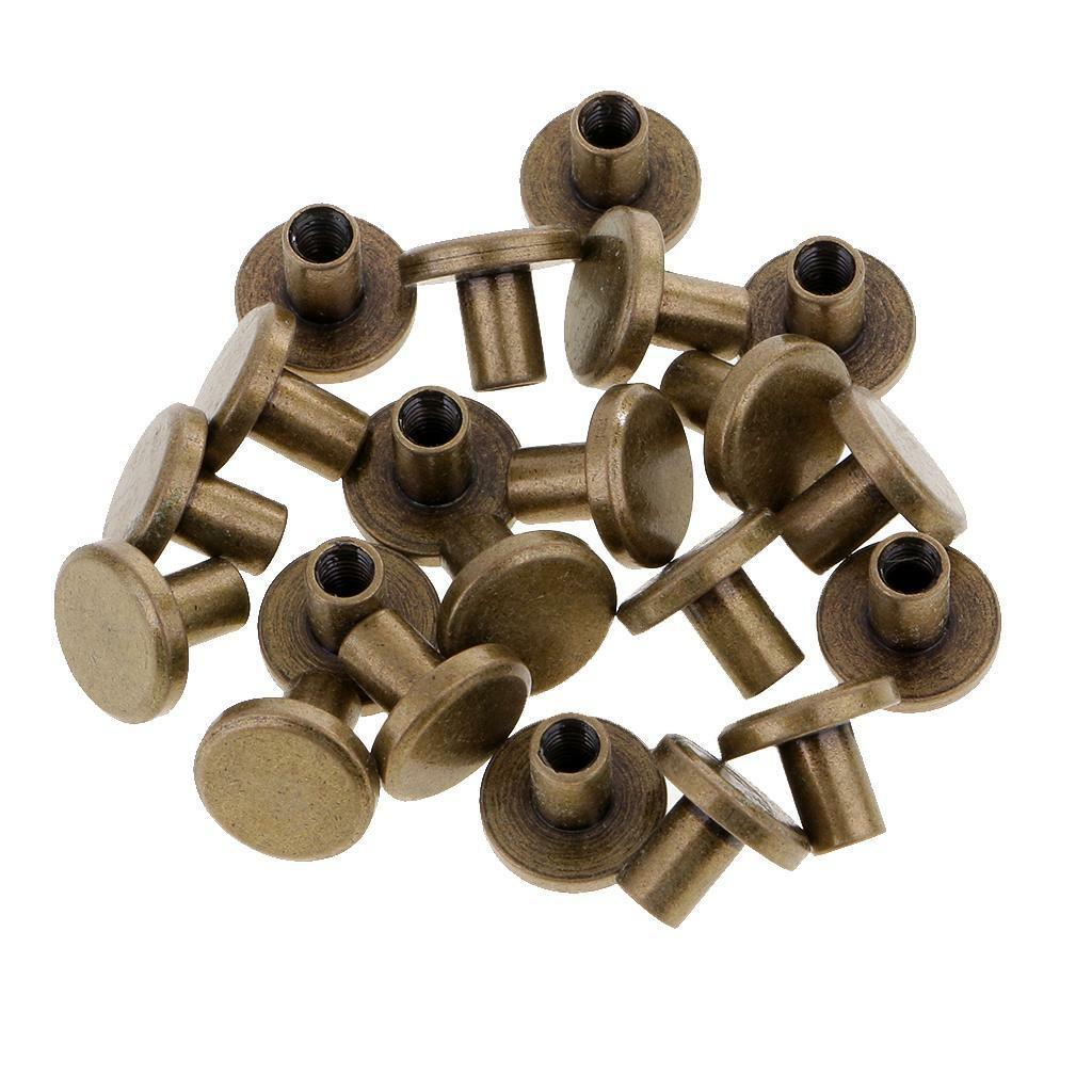 40 Sets 8mm Leather Craft Belt Wallet Solid Brass Nail Rivets   Screw