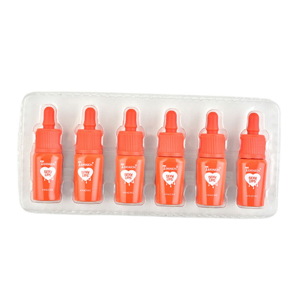6Pcs Cute Mini Women Makeup Matte Lip Gloss Stain Gift Kit Velvet Lip Tint