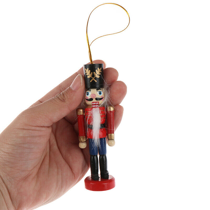 10cm Wooden Nutcracker Soldier Christmas Decoration Pendants Ornaments To.l8