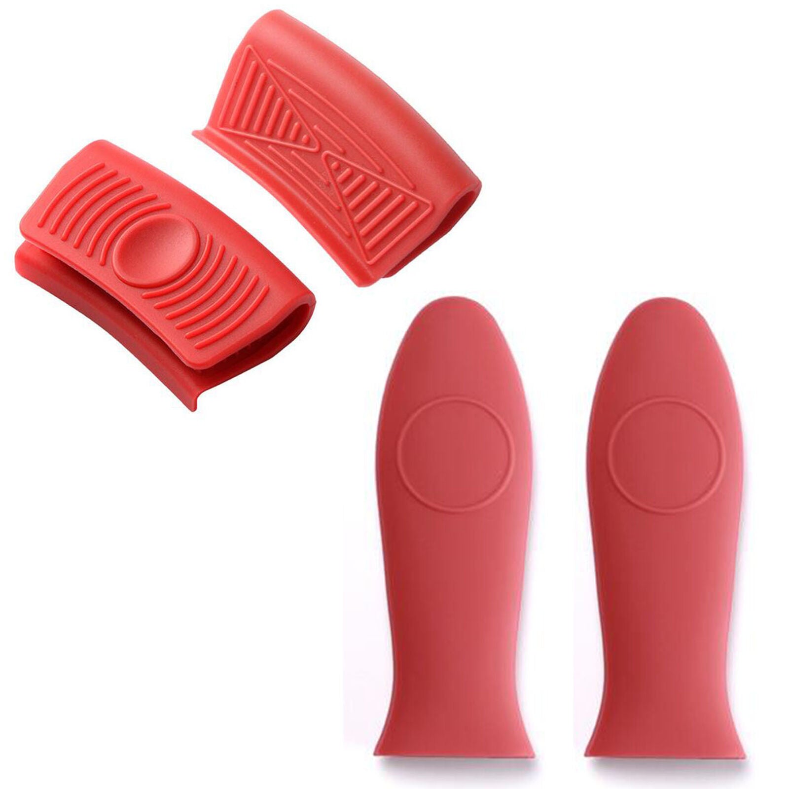 4Pcs Silicone Pot Holder Cast Iron Hot Skillet Handle Cover Potholder Pan Sleeve