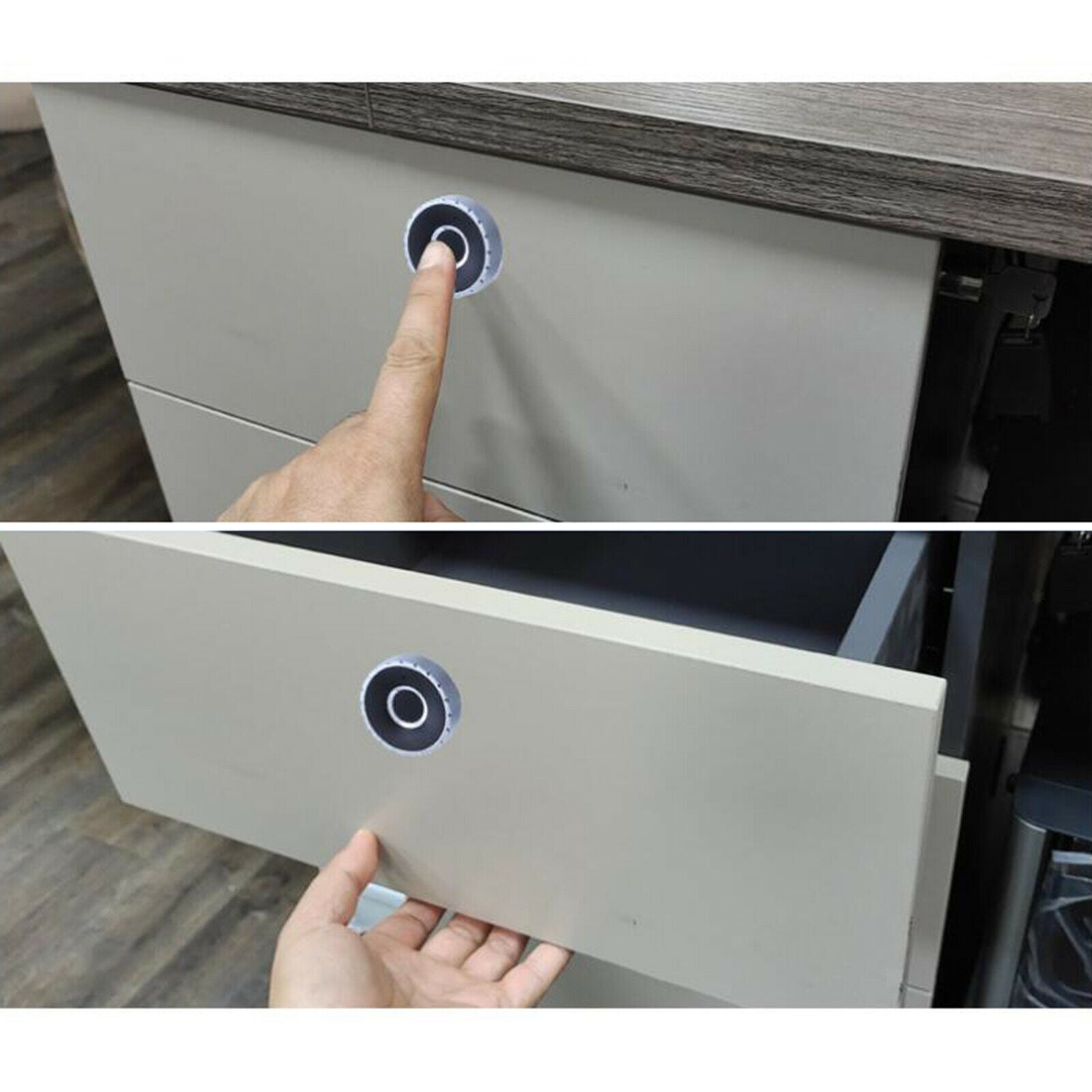 Fingerprint Lock Cabinet Door 2-in-1 with Key Lock Kit for Home Office
