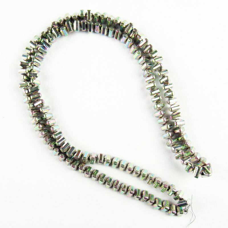 4x4x3mm Faceted Rainbow Hematite Triangle Loose Bead 15.5 inch 16g A-431TS