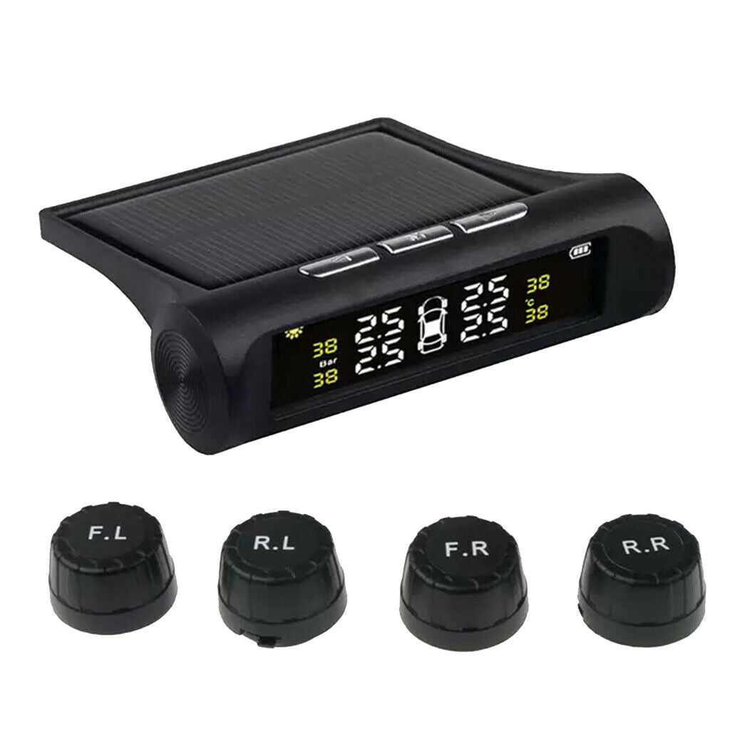 Solar Car Tire Pressure Temperature Monitor Tyre Monitoring External Sensors