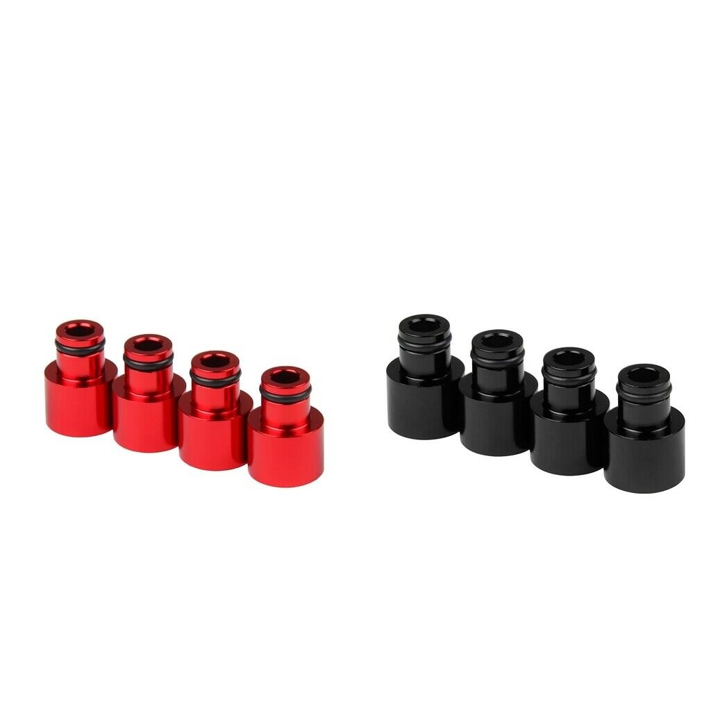8x Black+Red Fuel Injector Adapter for   RDX Injectors B16 B18 D16Z D16Y