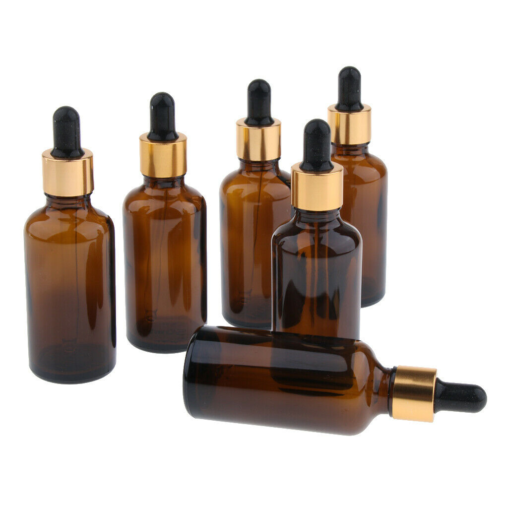 2X 6x Empty Dropper Bottles Refillable Essential Oil Cosmetic Jar Canning 50ml
