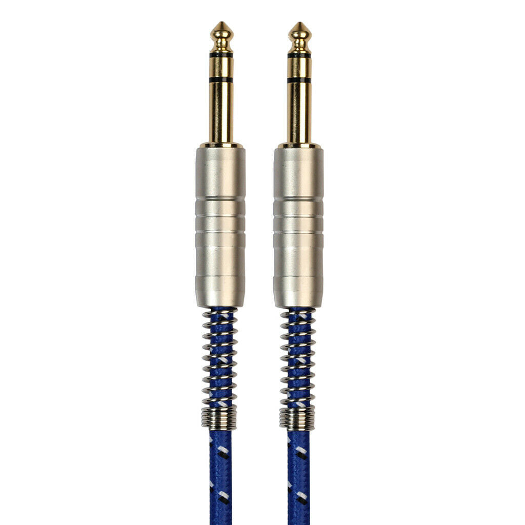 1Pc 6.35mm Male to Male Stereo Audio Aux Cable 180cm