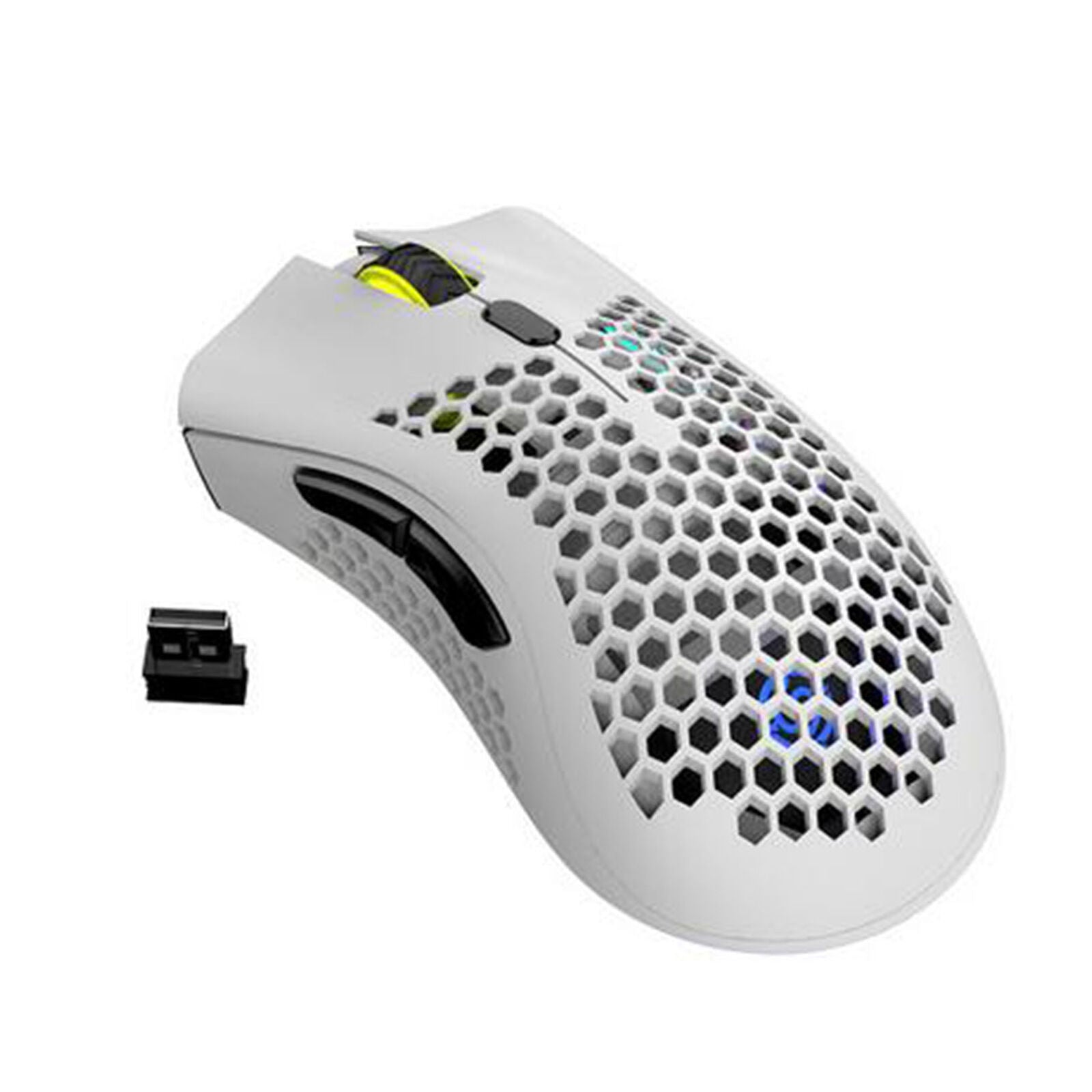 Gaming Mouse Wireless Lightweight Rechargeable 7 Button 12000DPI RGB White Mice