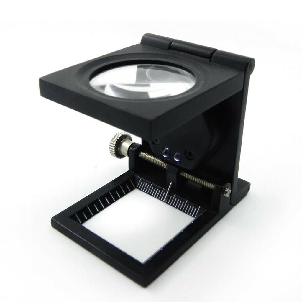 Foldable with LED Light Optical Glass Magnifier Zinc Alloy for Inspection