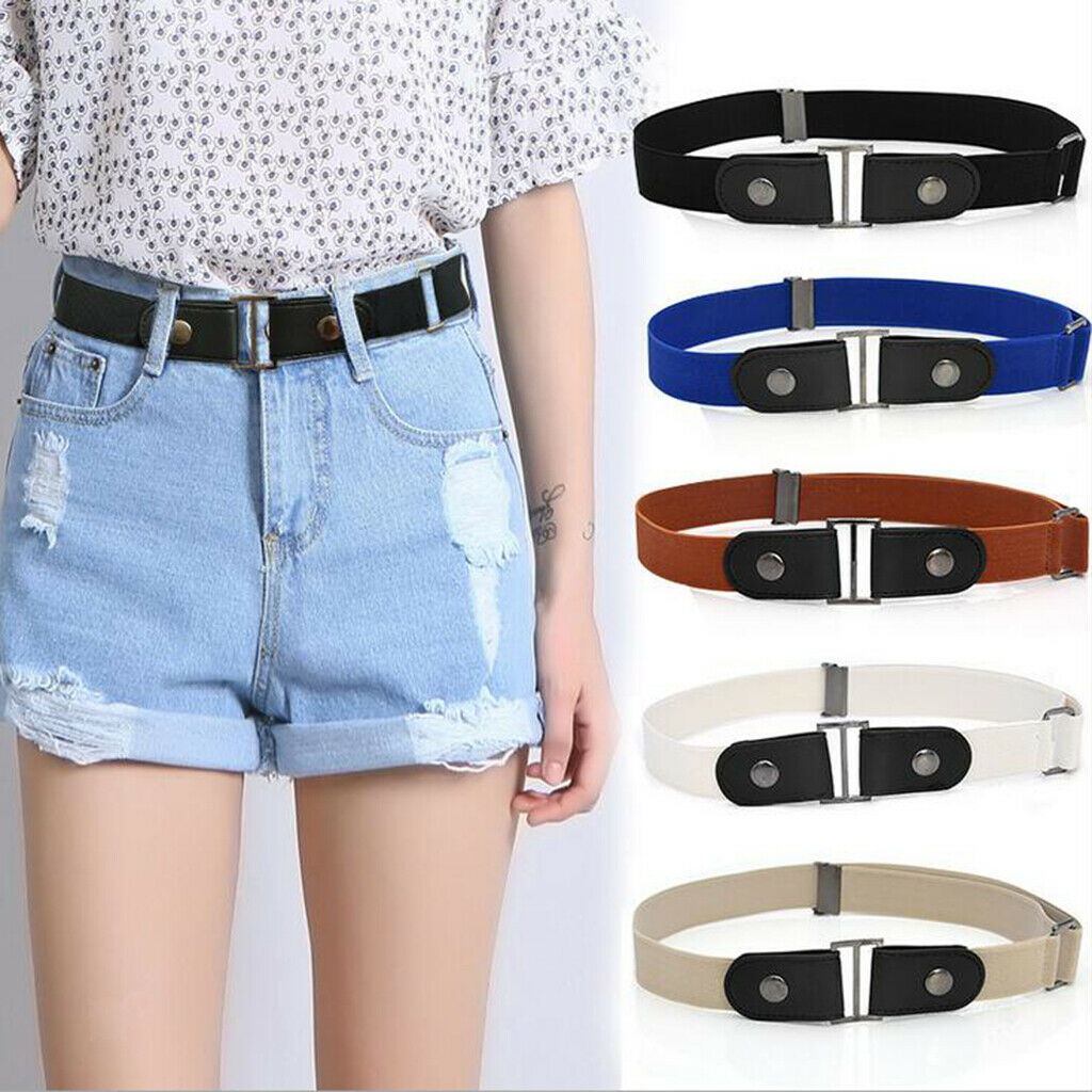 3x Unisex Casual Buckle Free Invisible Belt Trave Trouser Utility Waistband