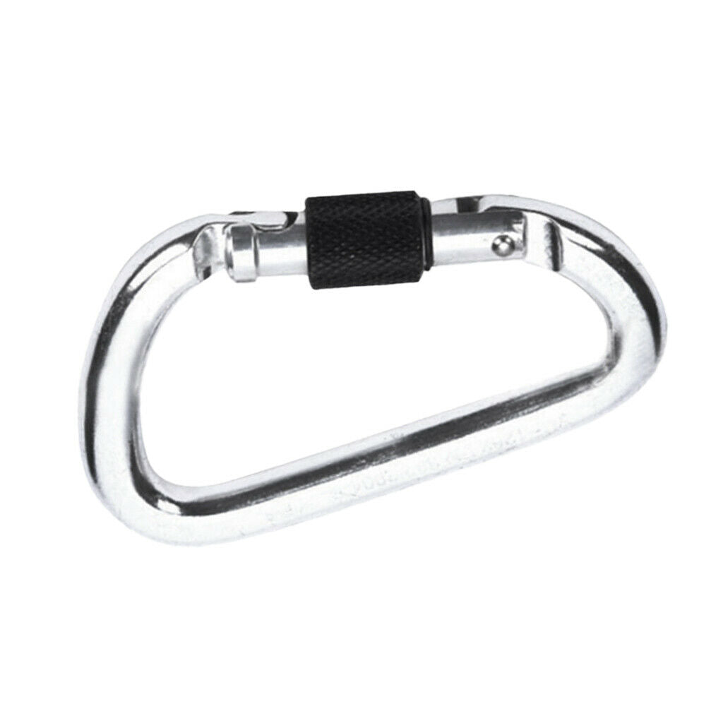 22KN Aluminum Outdoor Rock Climbing Rappelling Screw Lock Carabiner Hook