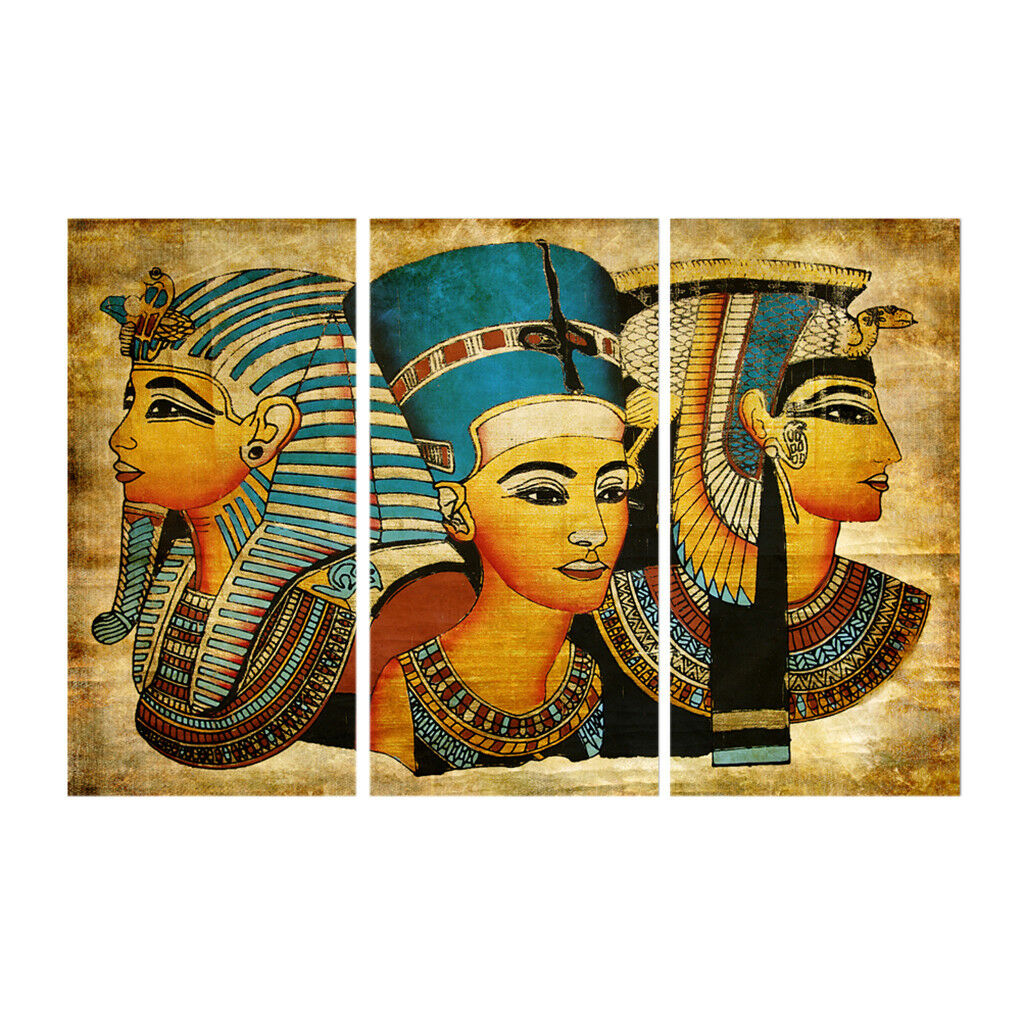 Modern Canvas Wall Art of King of Egypt for your Living Room-3 Panel Size S