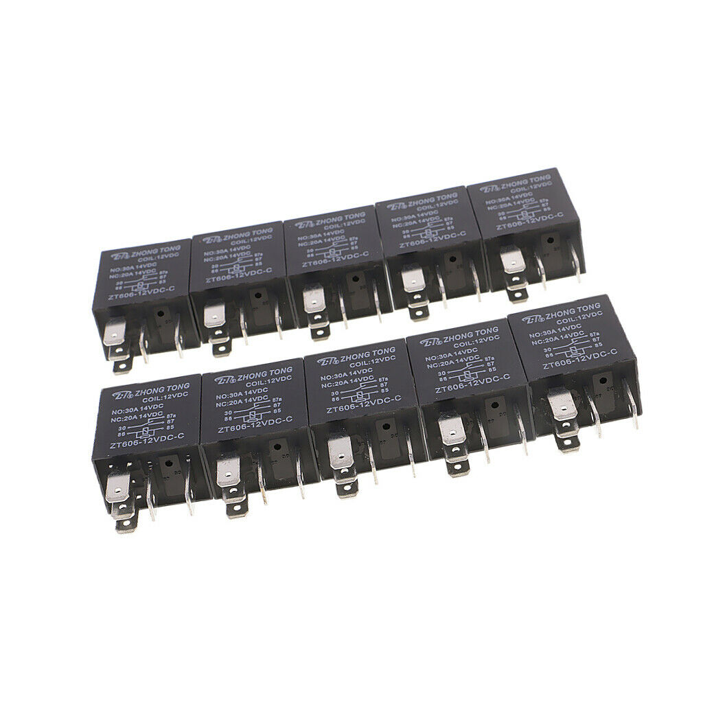 10PCS 30A 12V 5Pin SPDT Auto Relay For Car Fan Fuel / Water Pump Light Horn