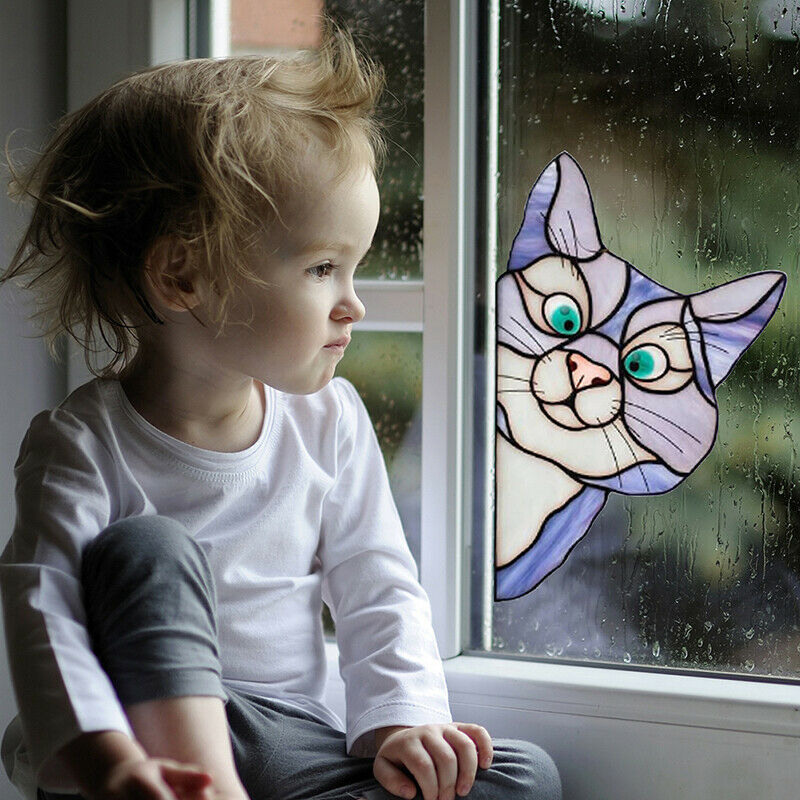 7Pcs/set Creative Fun Pet Stickers Cute Cartoon Cat Wall Stickers Home Car De Kt