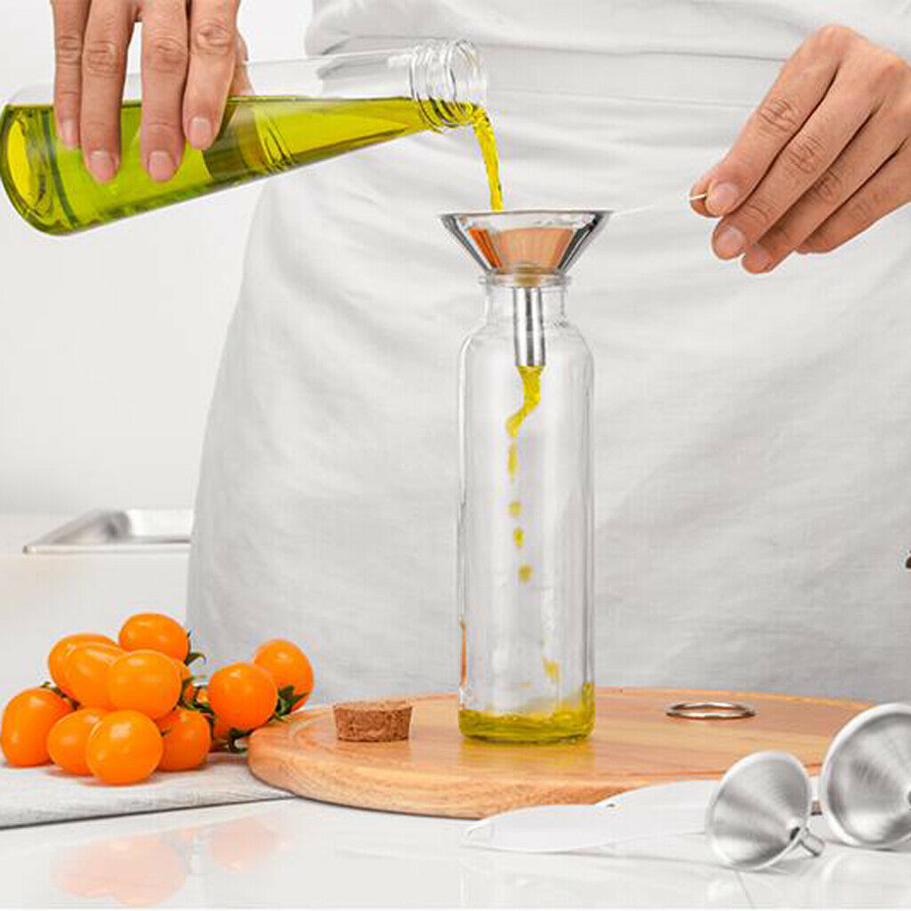 3 pieces / set stainless steel kitchen funnel wide neck can filter