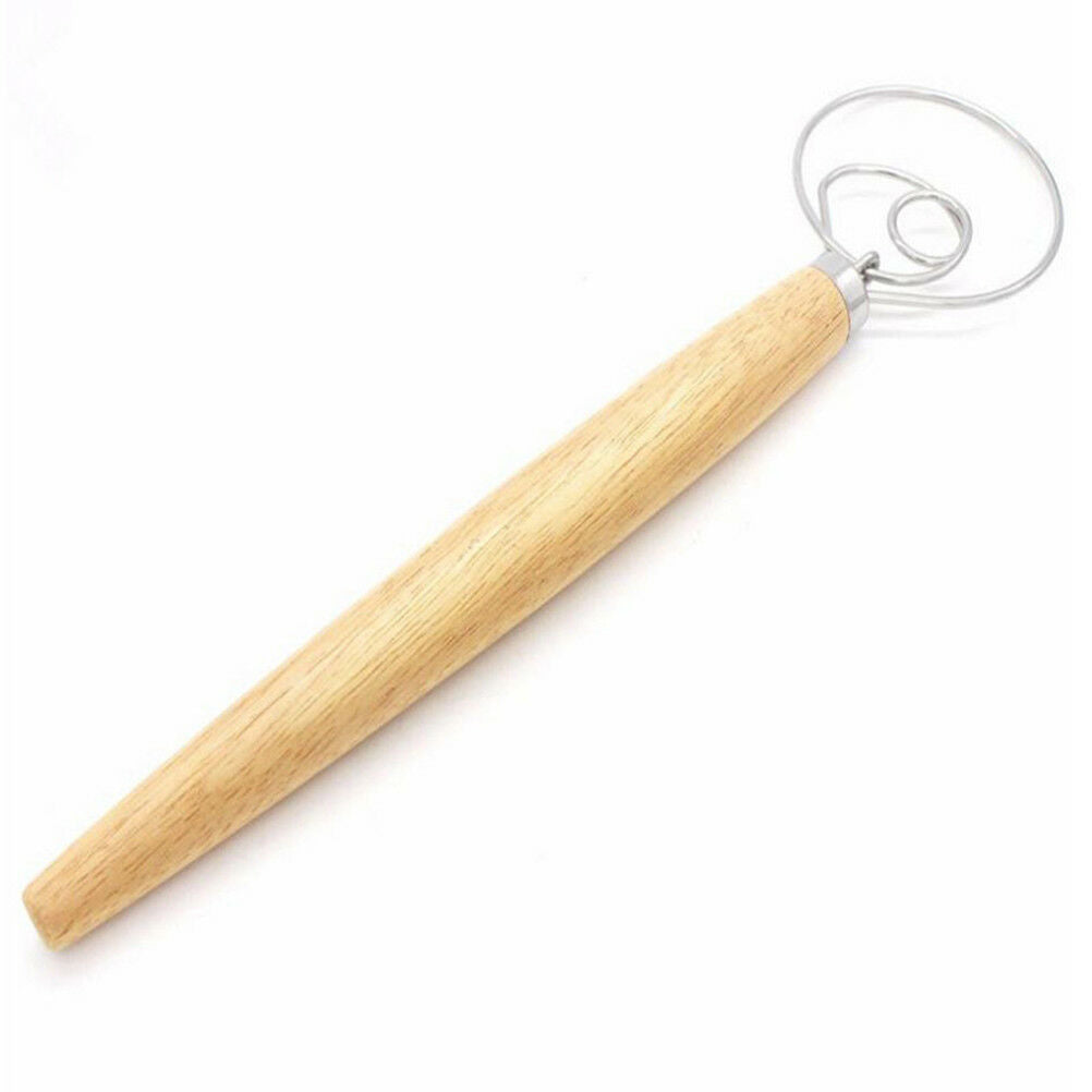 Stainless Steel Dutch Style bread dough whisk for pastry pizza mixer hook.l8