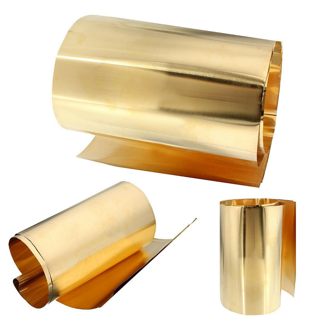 Brass Metal Thin Sheet Belt Roll Foil 0.1 x 200 x 1000mm Handicraft Metalworking