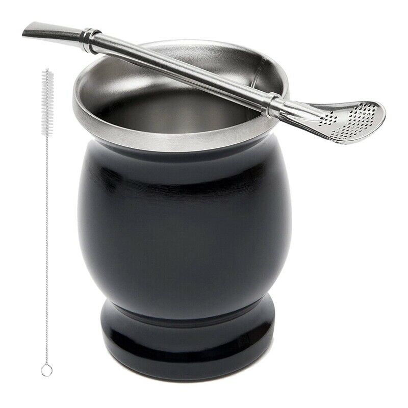 Double-Wall Stainless Yerba Gourd Mate Tea Set Coffee Water Mate Tea Cup witA7J7